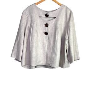 SANDRO Sportswear 100% Linen Cropped Cape in Solid Beige Women's Size 1X